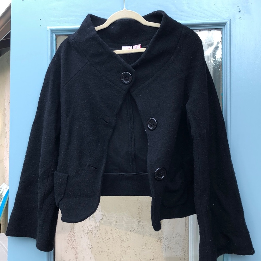 Black wool pea coat